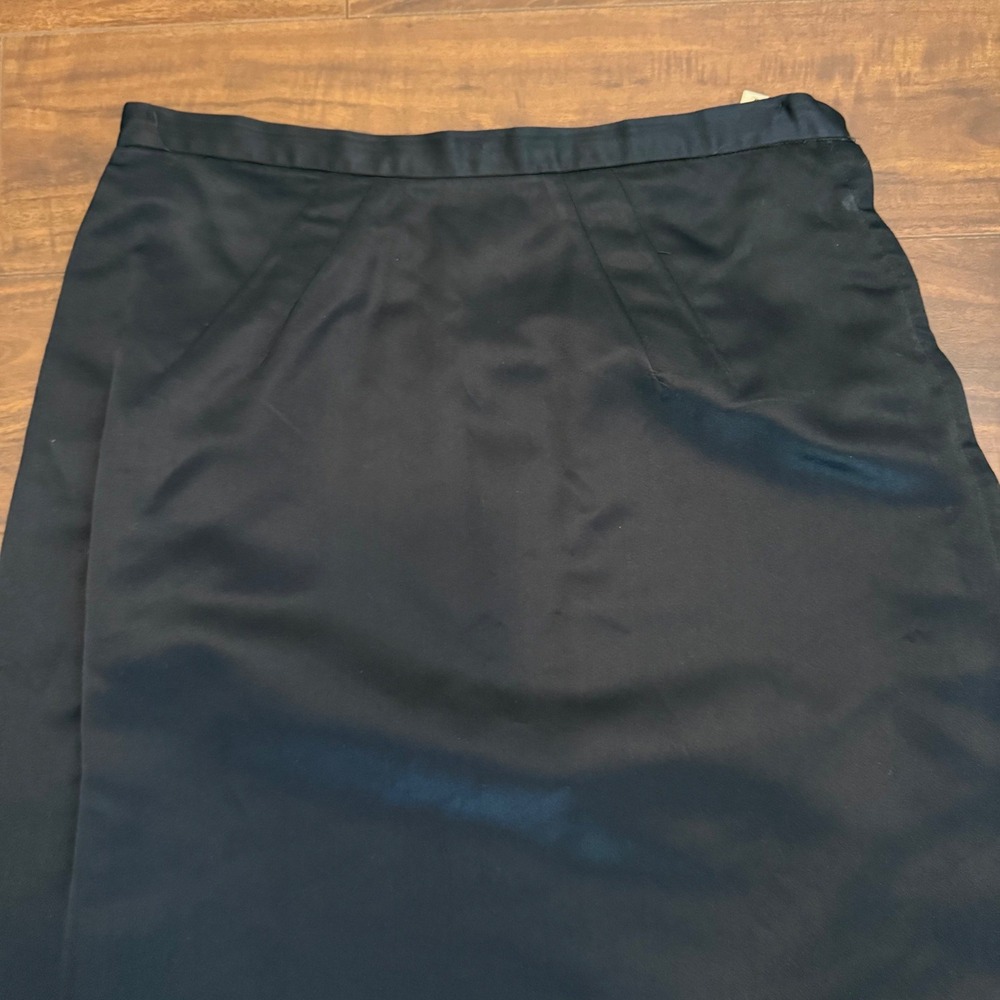 Vintage 60s 70s Nelly de Grab Black Maxi Skirt ILGWU Union Made Size 14 27 Waist - Picture 2 of 14